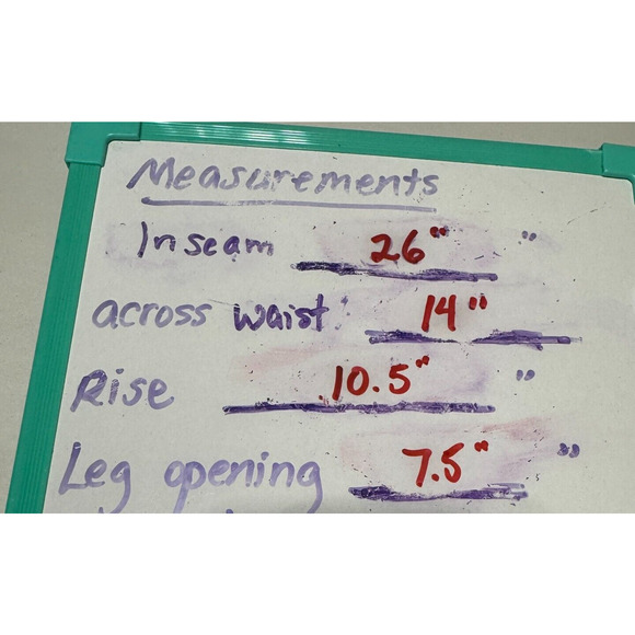 Patch Pockets Jeans blue denim distressed Y2K womens 26 cropped straight - Picture 7 of 7